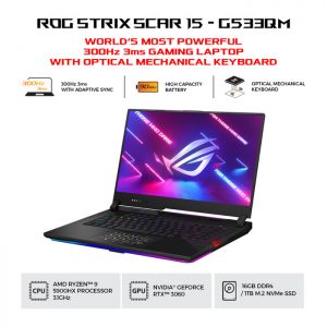 Asus ROG Strix - G G513QM-R936D6G-O-R9-5900HX-RTX 3060-16GB-1TBSSD-OHS